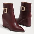 thumbnail image 7 of Sam Edelman Women's Weslie Buckle Wedge Boot Burgundy Leather 11M, 7 of 7