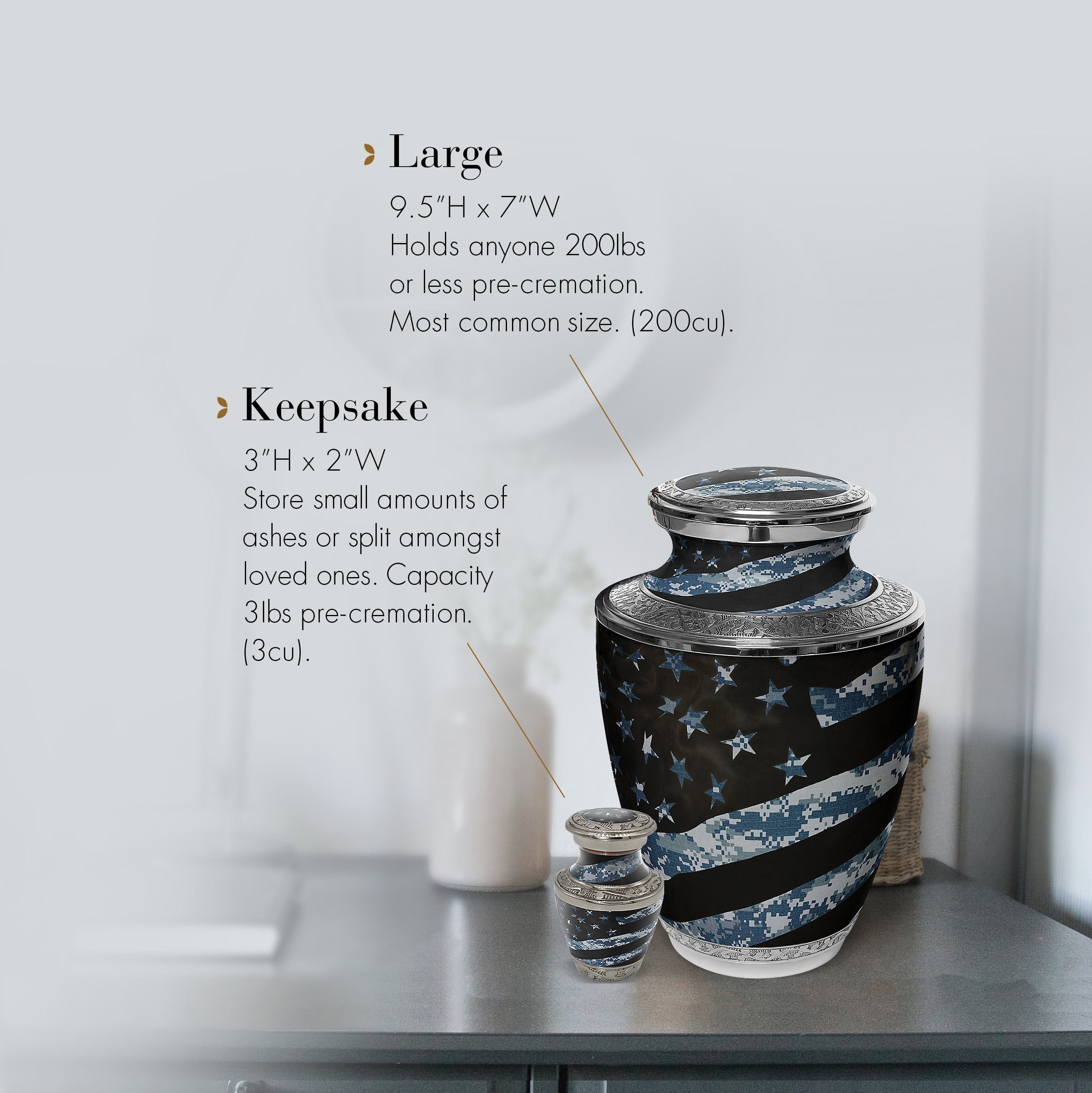 Blue Camouflage Flag Military Cremation Urns for Human Ashes Adult Urns for Cremation Ashes Urns for Adult Cremation Ashes Urns for Ashes Cremation Urns for Human Ashes Small Keepsake