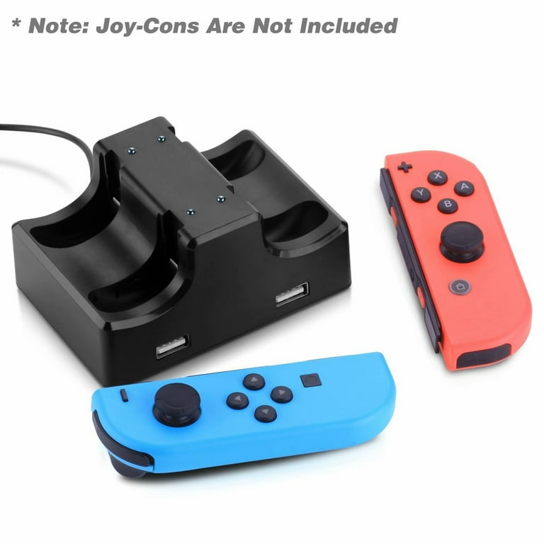 Nintendo Switch Multiple Joy Con Charger 4 in 1 Fast Charging Station for Nintendo Switch Joy Con Controllers with Individual LED Indicator and 2 USB