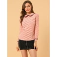 thumbnail image 3 of INSPIRE CHIC Blouse Douce à Manches Longues pour Femmes, Mignonne, à Volants, Col Peter Pan, 3 of 6