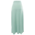 thumbnail image 3 of A2Y Women's Drawstring Waist Side Pockets Rayon Maxi Skirt Light Green 5XL, 3 of 4