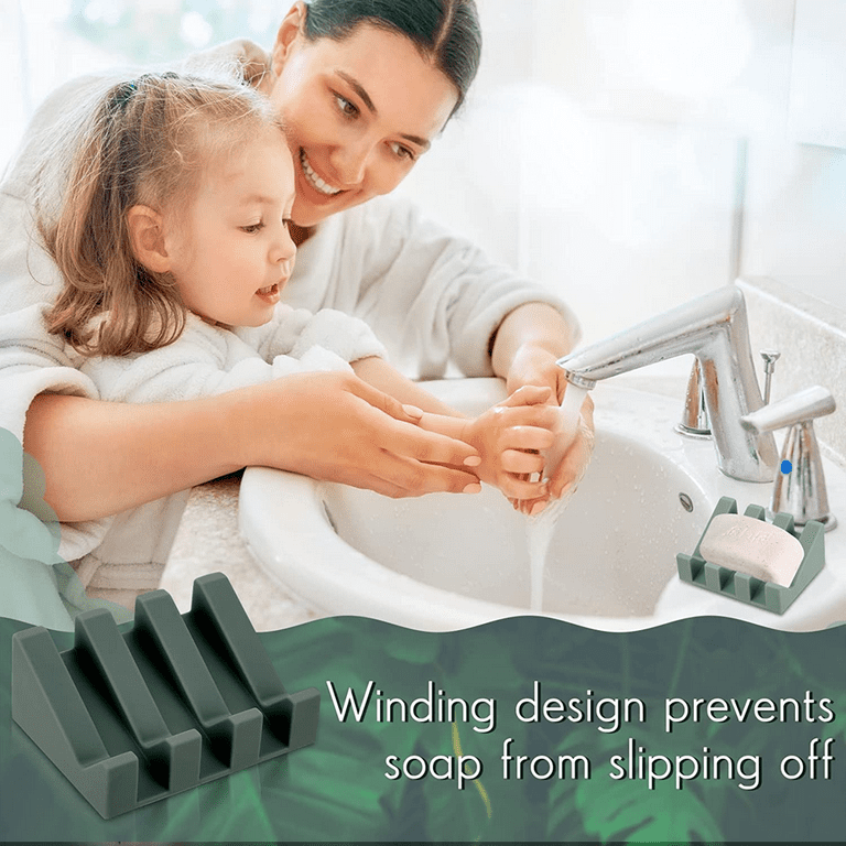 Silicone Soap Dish Self Draining Soap Dish Shower Waterfall Bar