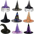 thumbnail image 2 of 1 PCS Hat Glow Witch Hat Party Decoration Spider Web Witch Hat Pumpkin Gold Plated Black Witch Hat Accessories Suitable for Holiday Party Makeup Ball One Size, 2 of 2