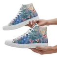thumbnail image 6 of Coolcustomize Men's High-Top Sneakers with Butterfly, Breathable Floral Upper Lace-Up Ankle Shoes, Unisex Multicolor (Pink/Green/Blue/Purple) Casual Outdoor Walking Shoes for Wide Feet & Daily Wear, 6 of 9