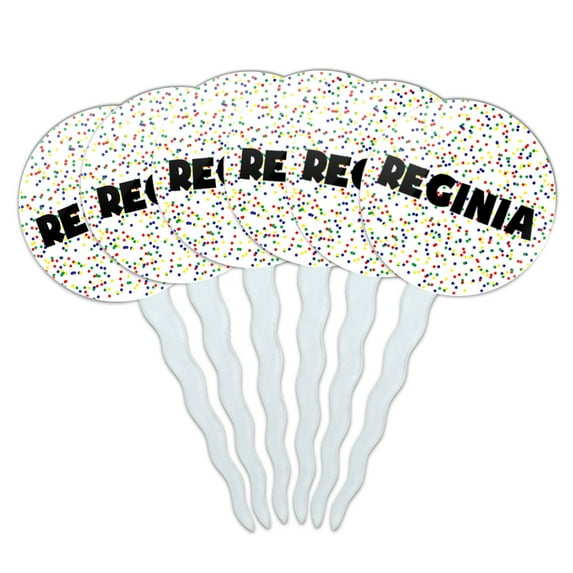 Reginia Cupcake Picks Toppers - Set of 6 - Mutlicolored Speckles