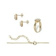 thumbnail image 2 of PalmBeach Jewelry 1/10 TCW Diamond Accent Gold-Plated Two-Tone Squared Cluster 3-Piece Earring, Ring and Necklace Set 18"-20", 2 of 6