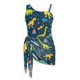 thumbnail image 6 of POLERO Girls' Cartoon Dinosaur One-Piece Swimsuit with Mesh Cover Up Skirt - Quick Dry, Padded Swimwear for Beach & Pool Days, 7-18 Years, 6 of 10