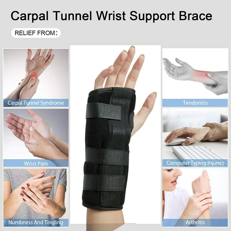 BraceUP Carpal Tunnel Wrist Brace with Metal Wrist Splint for Hand and  Wrist Support and Tendonitis Arthritis Pain Relief - for Men and Women  (S/M