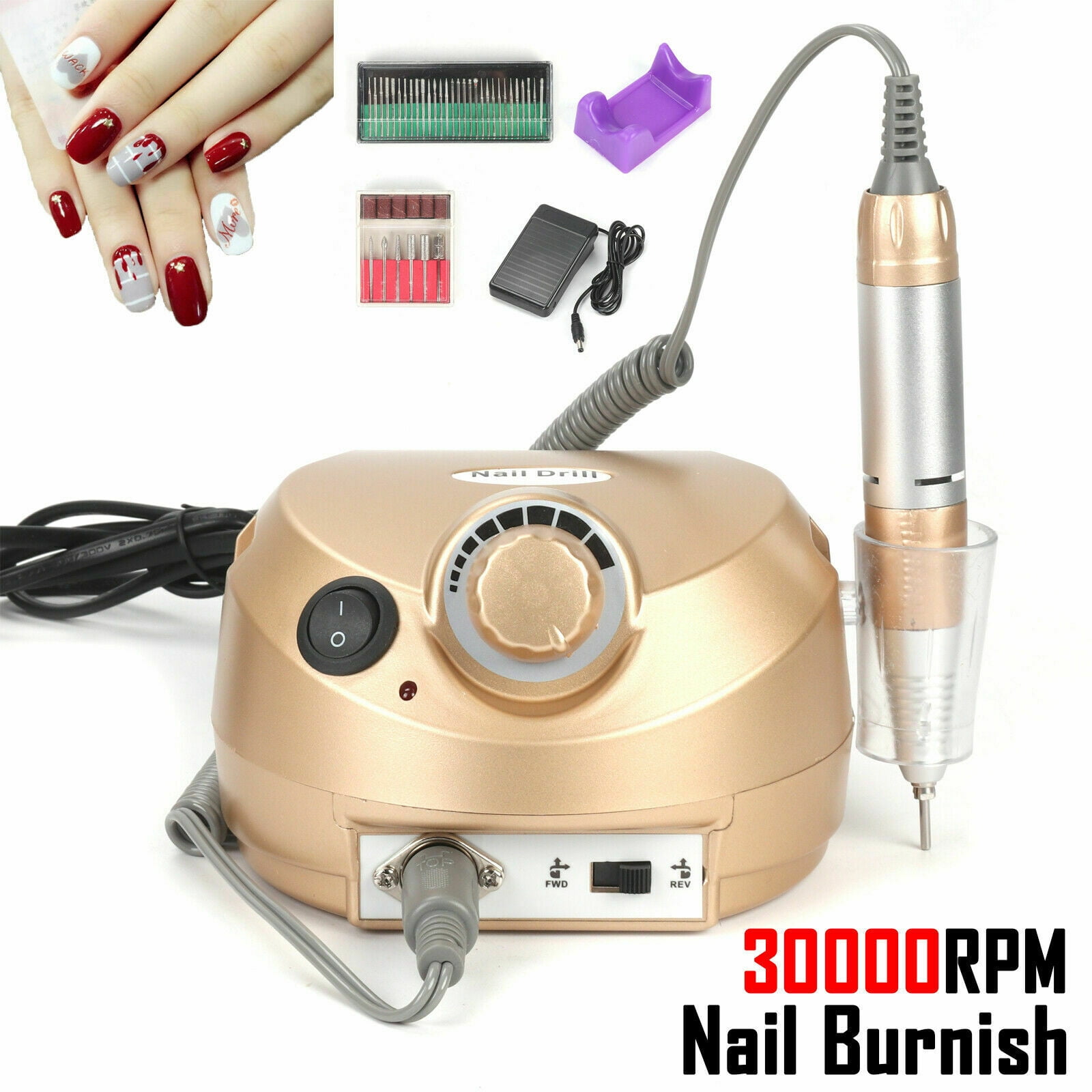 Electric Nail Drill,Acrylic Nail Tools,Professional 30000RPM Manicure