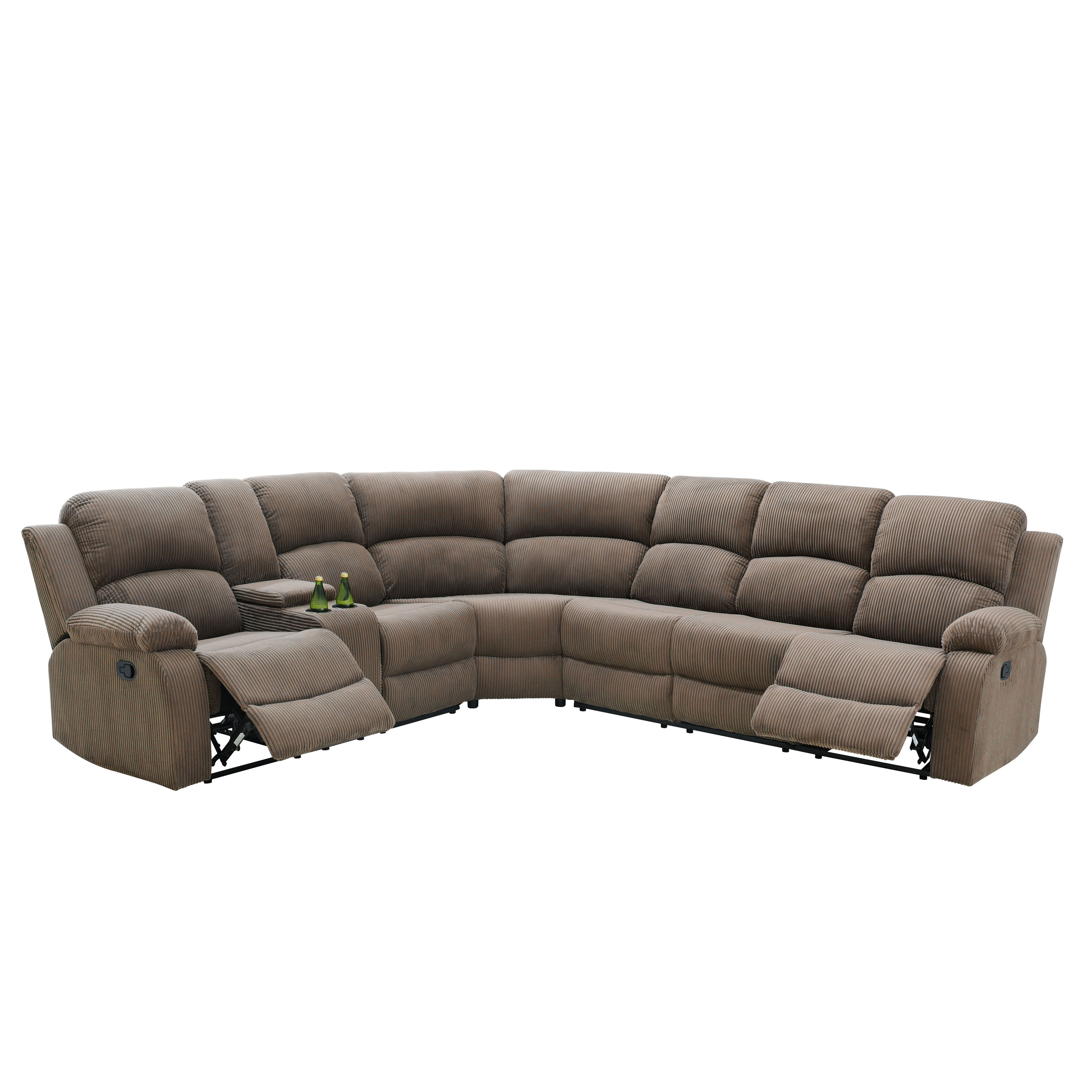 MAYEERTY Oversized Recliner Sectional Sofa, L-Shape Corner Recliner Couch for Living Room, Home Theater