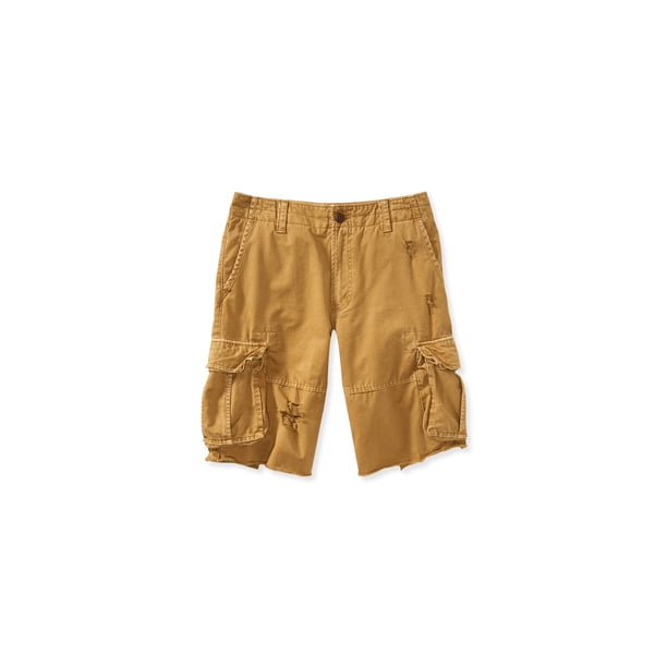 Aeropostale - Pantalones cortos de carga informales de longitud más larga para hombre, marrón, 29 Aeropostale Carga