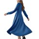 thumbnail image 5 of mfyjkho Vestidos para mujer, Vestido informal de invierno con cuello redondo, manga larga y rayas cepilladas para mujer, color liso Vestidos festivos para mujer xxl, 5 of 7