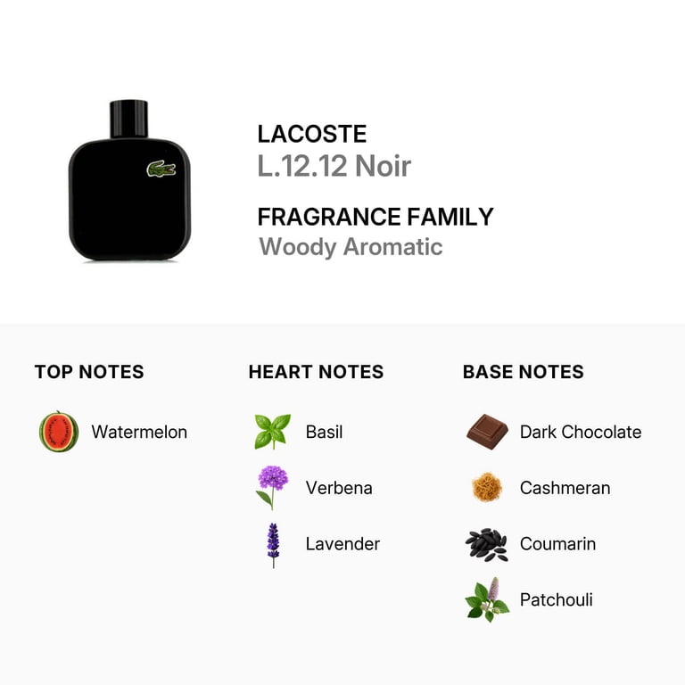 Lacoste, Eau de Toilette, Noir, 3.3 oz, Masculine Fragrance