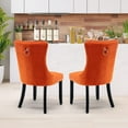 thumbnail image 6 of HomePerch Modern Tufted Velvet Dining Chairs Set of 2, High-End Upholstered Parsons Chairs with Nailhead Trim and Solid Wood Legs for Dining Room, Orange, 6 of 9