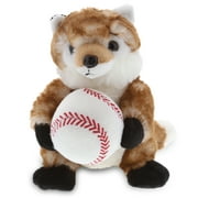 DolliBu Fox Stuffed Animal with Baseball Plush - Soft Plush Huggable Fox, Adorable Playtime Fox Plush Toy, Cute Wildlife Gift, Baseball Plush Doll Animal Toy for Kids, Adults - 9.5 Inch