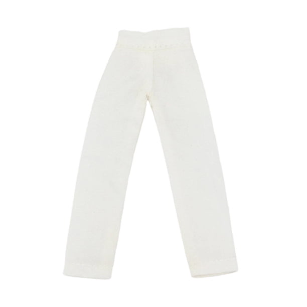 Pantalones de figura de acción a escala 1/12 para cuerpo de figura femenina de 6 pulgadas, color sólido para vestir. Blanco