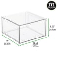 thumbnail image 4 of mDesign Plastic Stackable Kitchen Storage Organizer with Drawer - 4 Pack, Clear, 4 of 9