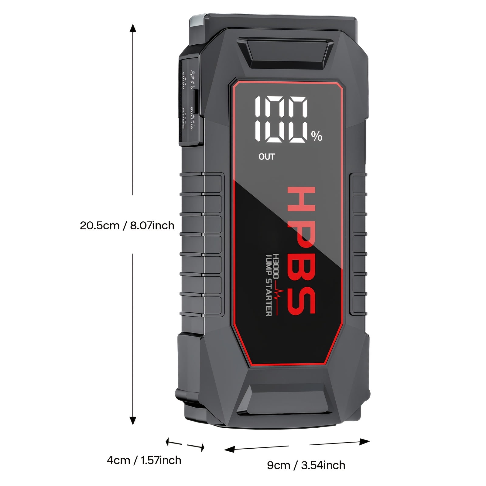 Portable 3000A Peak Car Jump Starter for 12V Dead Batteries, 20000mAh Power Bank with LED Display, Flashlight for Gas/Diesel Engines, Practical Gift