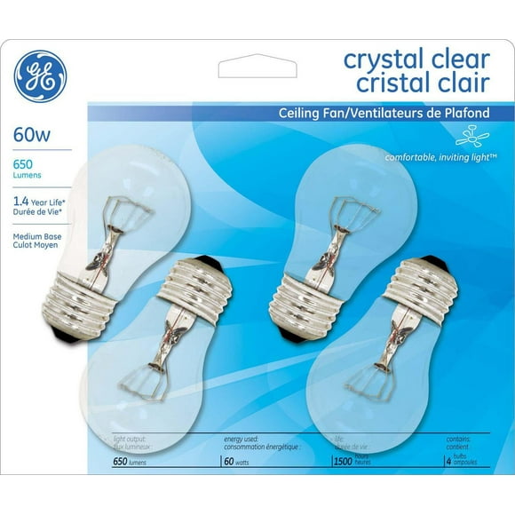 General Electric Ge Crystal Clear 60W A15 4PK