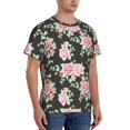 thumbnail image 5 of Rocae Rose Flowers for Men's Moisture-Wicking Crew Tee - T-Shirt for Sports, Outdoor Activities, and Casual Wear, 5 of 9