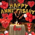thumbnail image 2 of NestE - Happy Anniversary Decorations, Red Heart Balloons, Happy Anniversary Banner, Heart Hanging String, Rose Petals, Romantic Decor for Wedding, Valentines Day, 2 of 14