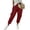 Wine, variant on Guluxicc Womens Summer Casual Jogger Pants Drawstring Elastic Waist Tapered Pants with Pockets for Outdoor Activities