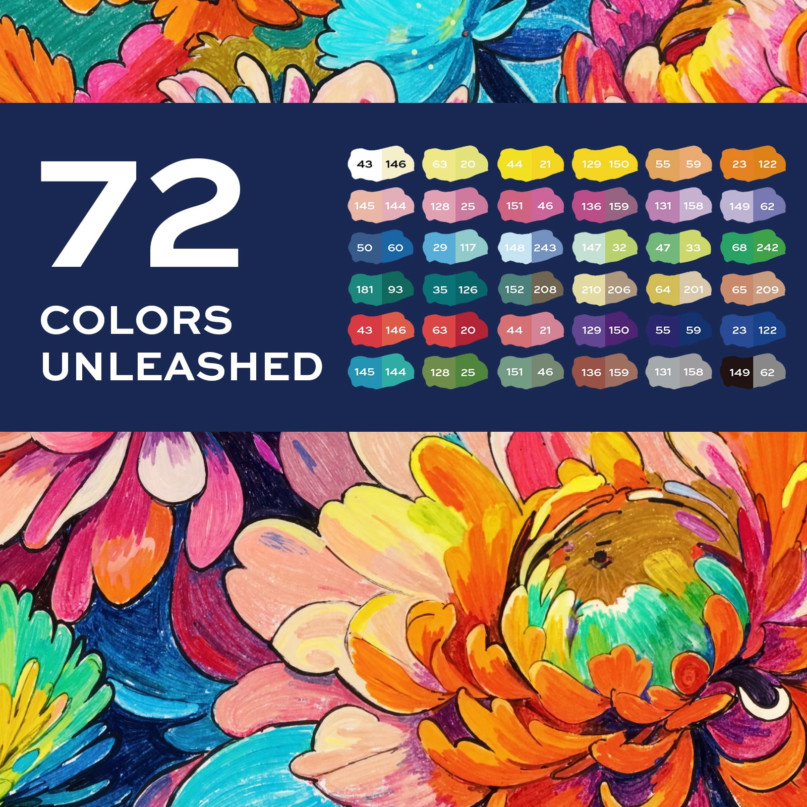 Finenolo 72 Colors Acrylic Paint Markers, Dual-Tip Brush and Fine, 36 Count Waterproof  Acrylic Markers for Wood, Stone, Canvas, Glass