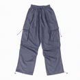 thumbnail image 3 of Taybagh Cargo Pants for Girls High Waisted Baby Girl Pants Pockets Drawstring Trousers for Casual Streetwear, 3 of 5