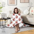 thumbnail image 4 of Wearable Blanket,White Cow Big Strawberry Pattern Hooded Wearable Flannel Blanket for Adults & Teens,Winter Poncho Shawl Wrap Cape Cozy Anti-Pill,60"x80", 4 of 5