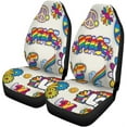 thumbnail image 2 of FMSHPON Set of 2 Car Seat Covers Colorful Retro Hippie Patches Emblems Love and Peace Universal Auto Front Seats Protector Fits for Car,SUV Sedan,Truck, 2 of 5