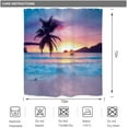 thumbnail image 5 of Beach Sunset Shower Curtain Ocean Sunrise Tropical Palm Tree Hawaiian Coastal Scenery Sea Waves Summer Bathroom Home Decor Set Waterproof Polyester 72WX72H Inch 12 Pack Plastic Hooks WW-IHTB, 5 of 6