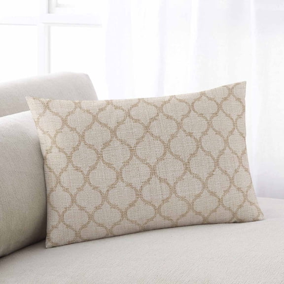 Boho Moroccan Throw Pillow Covers, Vintage Morocco Quatrefoil Geometric Soft Breathable Pillow Cases with Invisible Zipper for Sleeping, Toddler Pillowcases for Couch Bed Sofa Chair 12x20 Inches