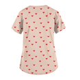 thumbnail image 3 of Garbnen Valentine Scrubs Plus Size Love Heart Pattern Short Sleeve Nursing Scrubs for Women with Pocket Stretch V Neck Scrub Tops Women Design Cute S-5XL, 3 of 3