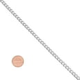 thumbnail image 3 of 4.3mm Solid .925 Sterling Silver Flat Curb Chain Anklet, 11 inches, 3 of 7