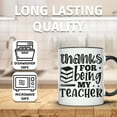 thumbnail image 3 of Teacher Appreciation Mug - Thank You Gift for Teachers - End of Year Present - Teacher Coffee Mug - Perfect Teacher Gift Idea - 11 Ounce Black Rim Handle Novelty Coffee Cup - WMUG1476-BLK, 3 of 5