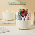 thumbnail image 3 of Lolocor Desk Pencil Pen Holder, 360 Degree Spinning, Beige, 5 Count, 3 of 7