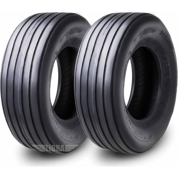 SUPERGUIER Heavy Duty 11L-15 Rib Implement Tire I-1 Pattern 12 Ply Set 2 - 16010