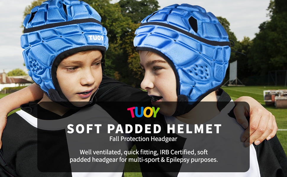 TUOY Kid Youth Soft Football Helmet Flag Football Helmet Pad Headgear Protection Head Guard for Rugby