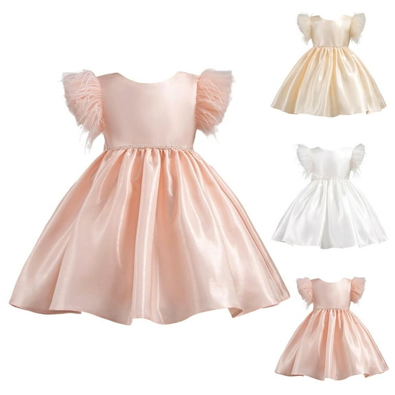 QNANSPI Girls Princess Birthday Party Dresses, Holiday Formal Dress for Girls, Big Girls Sequin Mesh Solid Color Sparkling Fancy Birthday Party Princess Dress Ideal for Special Occasion Events