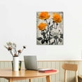 thumbnail image 3 of ONETECH Elegant Orange Flower Canvas Wall Art Poppy Rose Tulip Floral Abstract Artwork for Bedroom Modern Home Decor Ready to Hang 16x20 in, 3 of 5