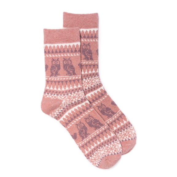 MUK LUKS Women's Wool Blend Crew Sock, 1-Pack, OSFM