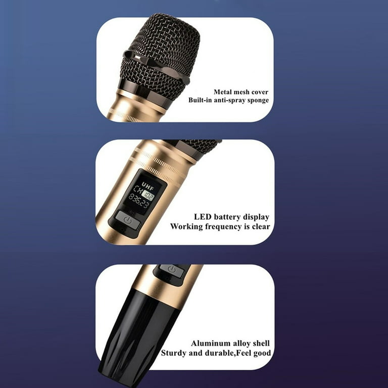 Wireless BT Karaoke Set with Dual Wireless BT Microphone for Smart TV/Set-  Box/Computer/Smart Phone Black Karaoke Box Plug 