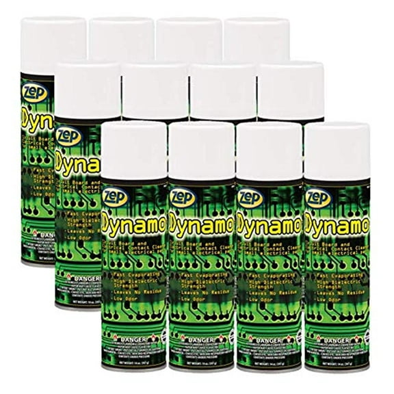 Zep Dynamo Circuit Board and Electrical Contact Cleaner - 14 oz (Case of 12) 35001 - Fast Evaporating, High Dielectric Strength, Leaves No Residue, Low Odor