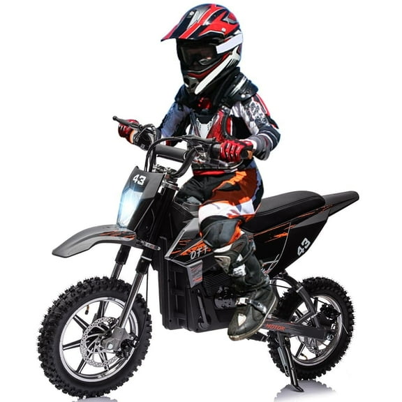 Roromall 36V Electric Dirt Bike for Kids, Ride on Motorcycle 350W Brushless Motor Variable Speed to 15.5MPH with LED Headlight, Chain-Driven for Teens Max Load 175lbs