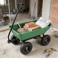 thumbnail image 3 of FENGFAN Poly Steel Frame Garden Cart with Folding Grass Green 10 Inch Pneumatic Tire 300 Lb Capacity 55L Heavy Duty, 3 of 10