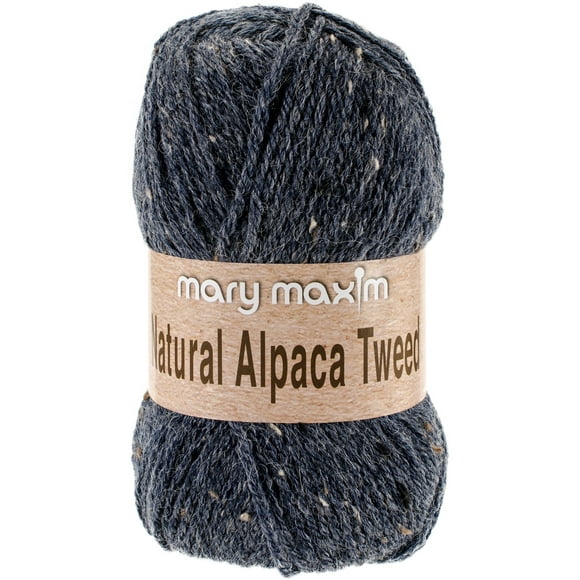 Mary Maxim Natural Alpaca Tweed Yarn-Blue Stone