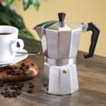 thumbnail image 1 of Home Basics 6 Cup Demitasse Shot Aluminum Stovetop Espresso Maker, Grey, 1 of 5