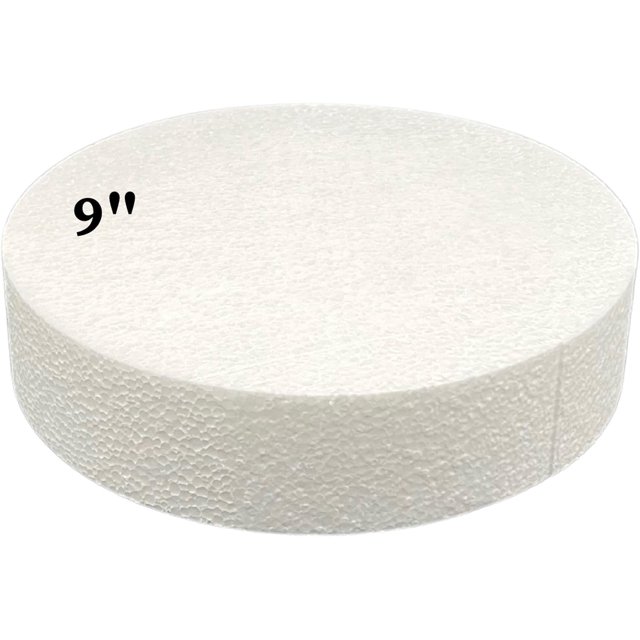 FromJennWithLove 9x2 Inch Cake Dummy - Styrofoam Dummy Cake for Creative Bakers, Durable & Strong Cake Dummy for Icing Practice and Fondant Placement, Ideal for Professional and Beginner Bakers