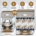 thumbnail image 5 of Tan Trees Forest Window Privacy Film, Mountain Woods Natural Scenery Static Cling UV Sun Blocking Heat Control Window Tint Day and Night, Non-Adhesive One Way Windows Privacy Cover 17.7''x78.7'', 5 of 7