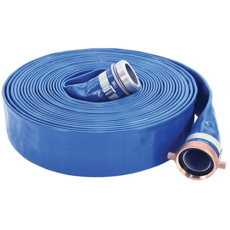Rubber Discharge Hose - ABBOTT RUBBER 1147-2000-50 Pump Discharge Hose, 2 in x 50 ft, Threaded Male x Female Coupling, 80 psi, PVC